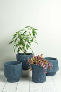 Plant Pot: Elm Concrete Planter - Dark Blue 13.5cm