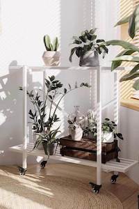 Plant Pot: Erik 2 Tier Metal Plant Stand - White