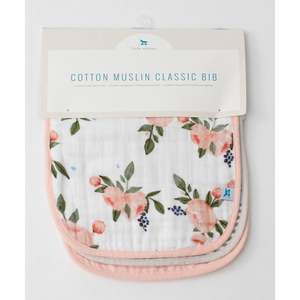 Baby Child: Little Unicorn Cotton Muslin Classic Bib 3pk - Watercolour Roses