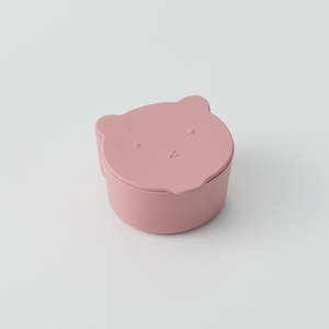 Baby Child: Silicone Mini Bear Snack Box - Rose Pink