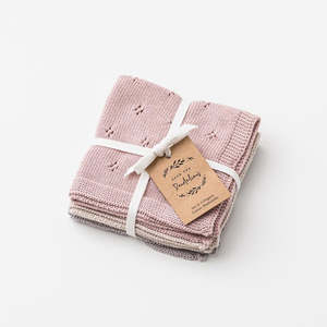 Skincare: Over The Dandelions Organic Cotton Wash Cloth Set - Rose