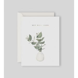 Cards: Father Rabbit Stationery - Eucalyptus Get Well Soon Card
