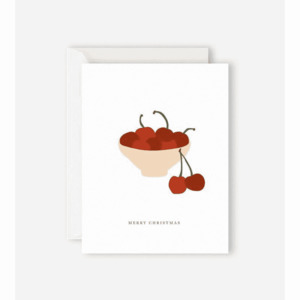 Cards: Father Rabbit Stationery - Merry Christmas Cherries