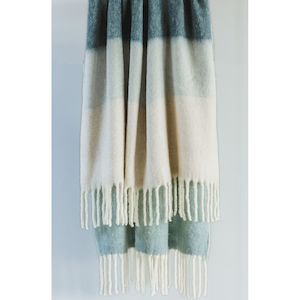 Bianca Lorenne Arundel Wool Throw - Ocean