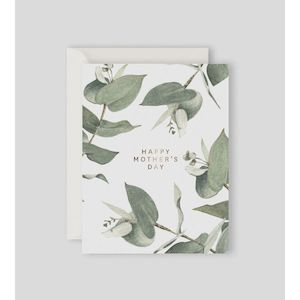 Mothers Day: Father Rabbit Stationery - Eucalyptus Happy Mother's Day