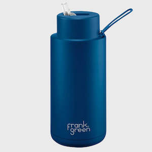 Reusables: Frank Green 34oz (1L) Ceramic Reusable Bottle w Straw Lid - Ocean