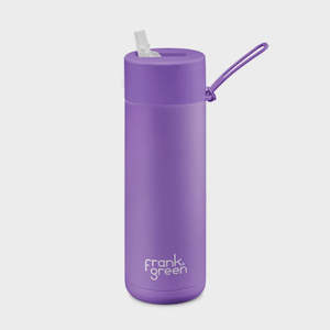 Reusables: Frank Green 20OZ (595ml) Ceramic Reusable Bottle w Straw Lid - Cosmic Purple
