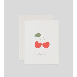 Cards: Father Rabbit Stationery - I Love You Cherries Card