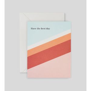 Cards: Lettuce - Have the Best Day Red & Orange Stripe Card