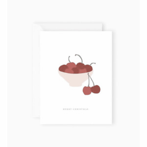 Cards: Father Rabbit Stationery - Merry Christmas Cherries