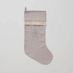 Sale: Over The Dandelions - Christmas Stocking with Tassel in Dove Grey
