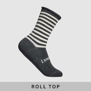 Lamington Men's Merino Crew Roll Top Socks - Piha
