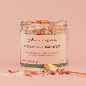 Nz Made: Indie & Mae Bath Salts - Rose & Hibiscus