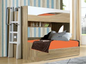 Products: Olive Bunk Bed with Storage Ladder - Windmill Kids Furniture