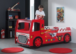 Products: Fire Engine Bed With LED Front Light - Windmill Kids Furniture