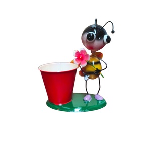 Metal Honey Bee Pot - Red - Windmill Kids Furniture