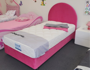 Products: Moon KS Bed Base & Headboard - Warlock lipstick - Windmill Kids Furniture