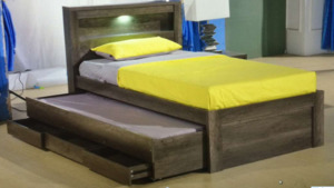 ARC Bed with Trundle Bed and 3 Drawers King Single - Windmill Kids Furniture