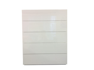 Adela 5 Drawer Tall Boy Gloss White - Windmill Kids Furniture