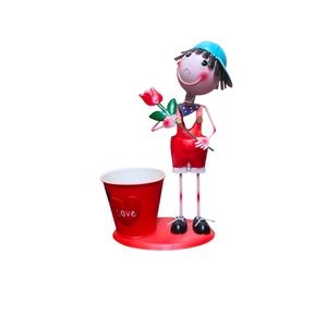 Metal Boy Love Pot Figurine - Red - Windmill Kids Furniture