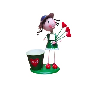 Metal Girl Love Pot Figurine - Green - Windmill Kids Furniture