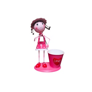 Metal Girl Love Pot Figurine - Pink - Windmill Kids Furniture