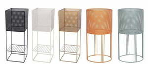 Contemporary Metal Perforated Pot Stand – Square White - Urban Roots