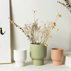 Products: Nordic Ceramic Planter + Saucer 15cm (Green) - Urban Roots