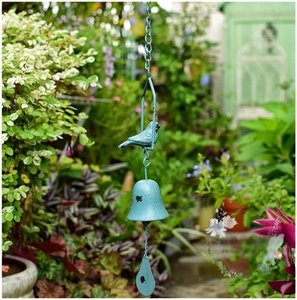 Vintage Iron Bird Wind Chime-Blue - Urban Roots