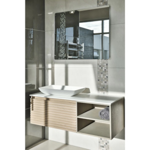 Aruvo Nfled Rectangle Frameless Bathroom Mirror with LED 90cm