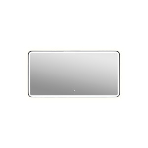 Aruvo Frled Rectangle Black Metal Frame LED Bathroom Mirror 150cm