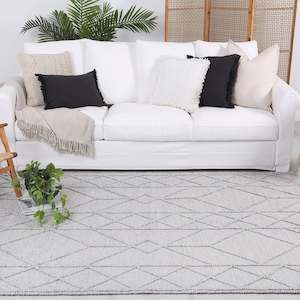 Dreamweaver: DreamWeaver Wave Scandinavian Tribal Rug, Tribal Grey