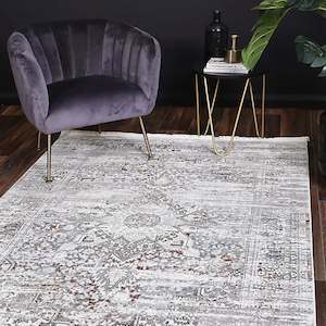 DreamWeaver Odyssey Cool Vintage Medallion Rug, Grey Multi
