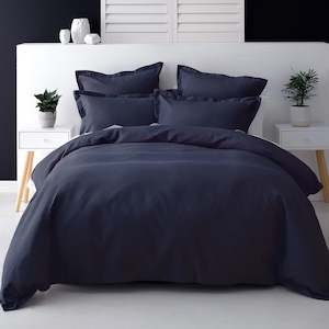 SAVONA Nova Duvet Cover Set, Navy, NZ Single