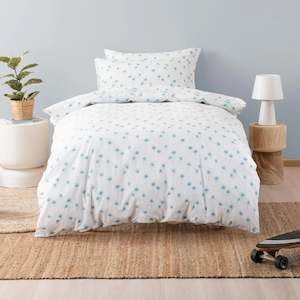 Squiggles: SQUIGGLES Palms Duvet Duvet Cover Set, Teal, NZ Single