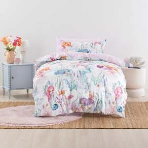 SQUIGGLES Mermaid Lagoon Duvet Cover Set, Multi-Colour, NZ Double