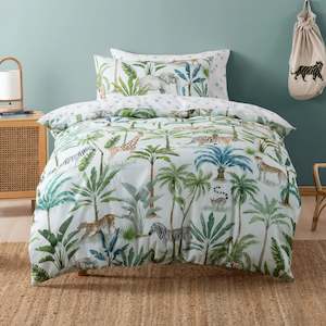 SQUIGGLES Jungle Oasis Duvet Cover Set, Multi-Colour, NZ Single