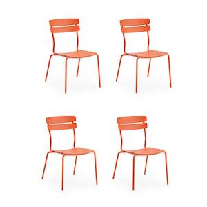 Wellmax Verano Outdoor Aluminium Dining Chair, Set of 4, Terracotta