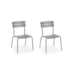 Wellmax Verano Outdoor Aluminium Dining Chair, Set of 2, Grey
