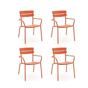 Wellmax Verano Outdoor Aluminium Dining Armchair, Set of 4, Terracotta