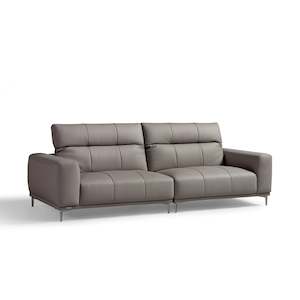 Sofas: Linspire Crest Leather 3.5-Seater Sofa, Grey