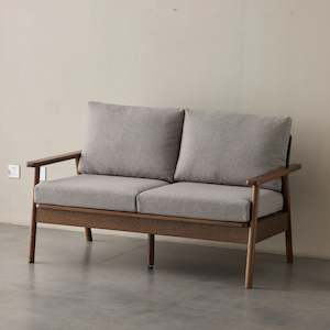 Solidwood Seattle 2-Seater Sofa, 137x80CM, Grey & Dark Wood