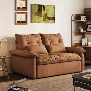 2 Seater Sofas: Linspire Rilla 2-Seater Sofa Bed, Linen-Look Fabric, Brown