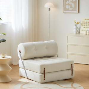 Sofa Beds: Linspire Sora Corduroy Lounge Sofa Bed, White