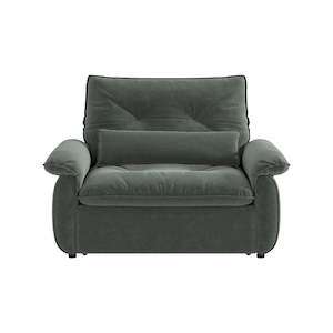 Linspire Rilla 1-Seater Sofa Bed, Velvet-Like Fabric, Charcoal Green