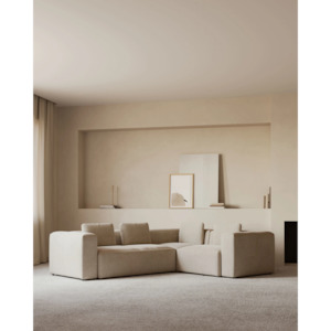 Kave Home Blok 3-Seat Corner Sofa, Beige