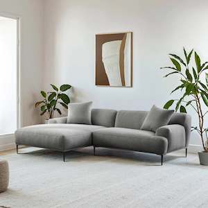 Corner Chaise Sofas: MODE Cielo 3.5-Seater Sofa with Chaise, Blue Grey