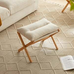 Ottomans: Linspire Dena Foldable Footstool, Ivory