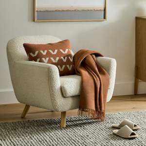 Armchairs: MODE Milo Boucle Armchair, Chalk White