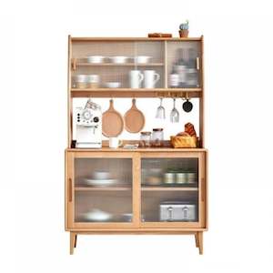 Kitchen And Dining Room: Solidwood Bailey Sideboard, 110x40x169CM, Natural Wood